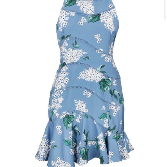 Keepsake Wild Thoughts Summer Dress Size L Blue Floral Mini - Picture 7 of 15